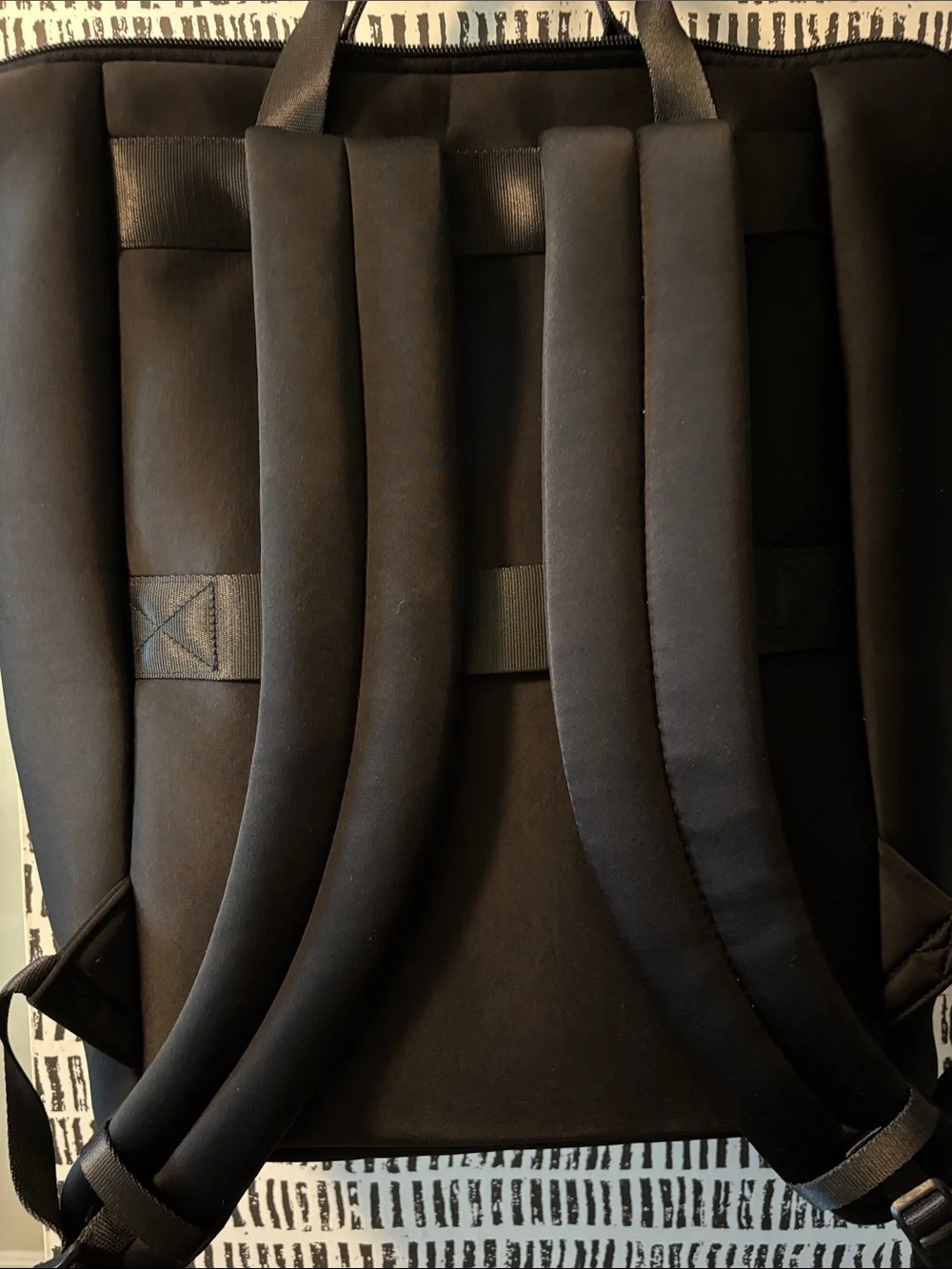 Unisex Black Laptop Tote Bag with Front Zip Pocket